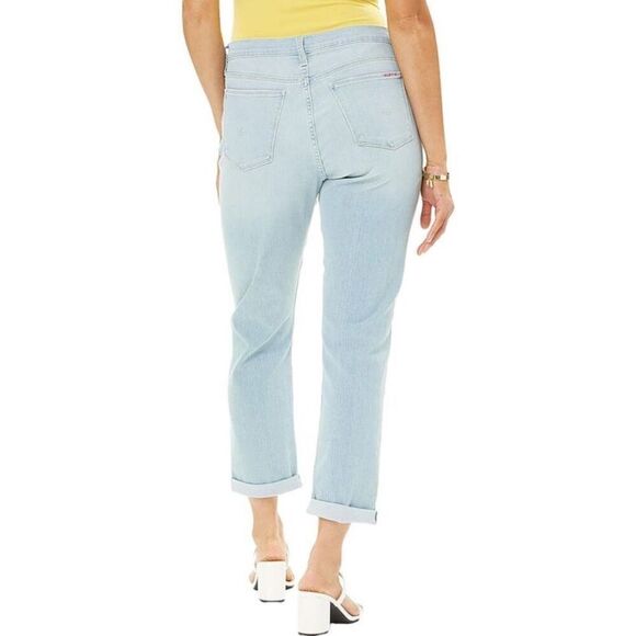 Hudson Womens Natalie Blue Light Wash Destroyed Denim Boyfriend Jeans NWT - Picture 2 of 3